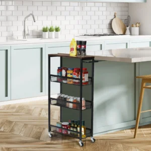 Narrow - Space Multi - Tier Cart Black